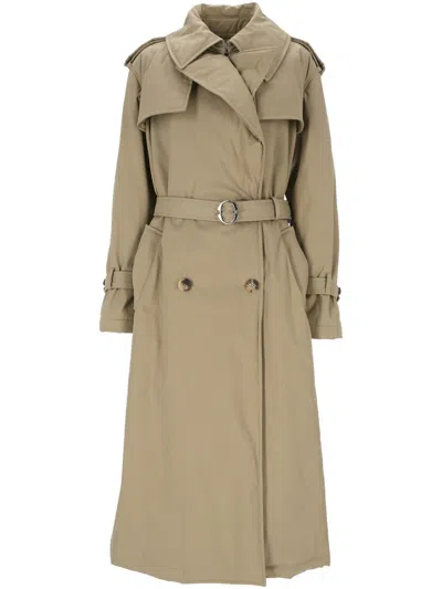 Alexander Mcqueen Double-breasted  Belted Raincoat In Beige