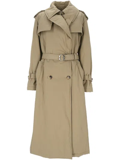 Alexander Mcqueen Double-breasted  Belted Raincoat In Beige