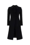 Alexander Mcqueen Longline Cashmere And Wool Coat In Blue