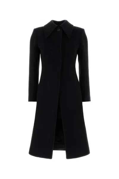 Alexander Mcqueen Longline Cashmere And Wool Coat In Black