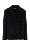 Alexander Mcqueen Black Felt Coat In Black