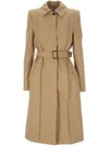 Alexander Mcqueen Alexander Mc Queen Beige Slide Buckle Coat In Brown