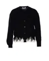 Alexander Mcqueen Alexander Mc Queen Black Ivory Wool Cashmere Cardigan In Blackivory