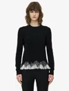 Alexander Mcqueen Alexander Mc Queen Black Ivory Wool Cashmere Cardigan In Black/ivory