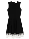 Alexander Mcqueen Black Viscose Mix Dresses In Black