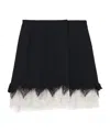 Alexander Mcqueen Mcqueen Cobweb Lace Wool Gabardine Miniskirt In Black