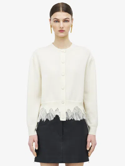 Alexander Mcqueen Cobweb Lace Shrunken Cardigan