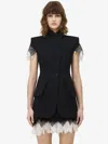 Alexander Mcqueen Alexander Mc Queen Sleeveless Jacket In Black/ivory Spider Web Lace In Black