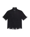 Alexander Mcqueen Black Knitted Cobweb Lace Top In Black