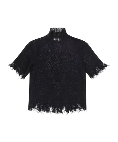 ALEXANDER MCQUEEN ALEXANDER MCQUEEN COBWEB LACE TURTLENECK TOP