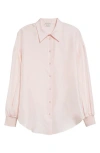 Alexander Mcqueen Button-front Collared Blouse With Cocoon Sleeves In Ice Pink