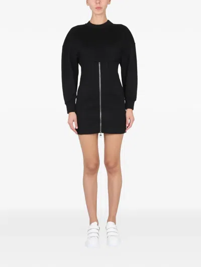 Alexander Mcqueen Chic Mini Dress With Cocoon Sleeves In Black