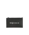 Alexander Mcqueen Debossed-logo Zipped Cardholder In Black
