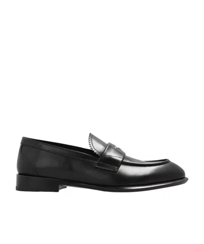 Alexander Mcqueen Coin-embellished Penny Loafers In Black
