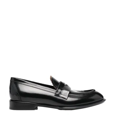 Alexander Mcqueen Coin-embellished Penny Loafers In Black