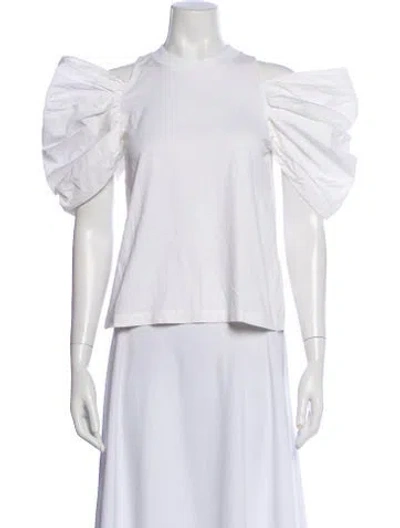 Pre-owned Alexander Mcqueen Cold Shoulder Crew Neck T-shirt In Neutral