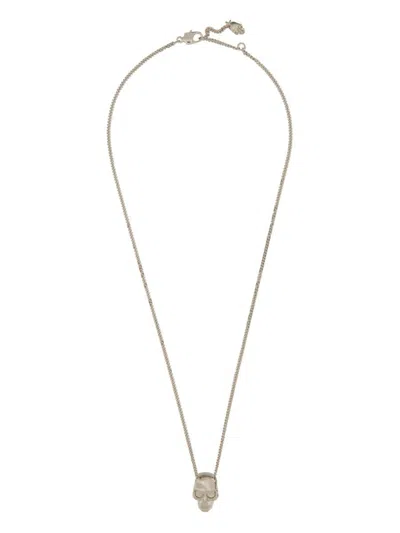 Alexander Mcqueen Skull Pendant Necklace For Men In Red