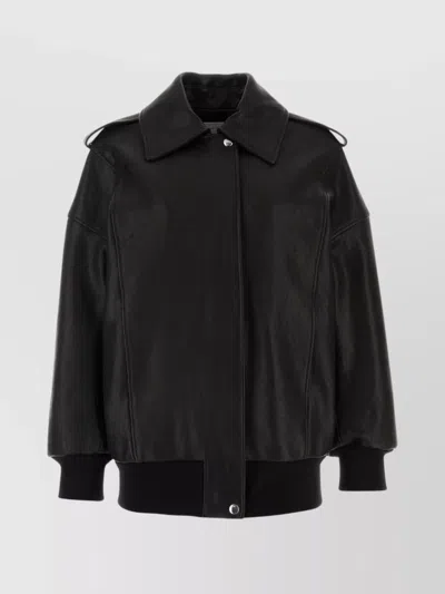 ALEXANDER MCQUEEN COLLAR DESIGN OVERSIZE LEATHER JACKET