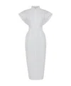 Alexander Mcqueen Collared Short-sleeved Midi Dress In White