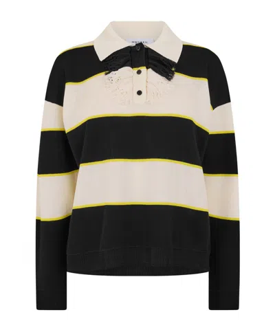 Alexander Mcqueen Collared Striped Knit Polo Shirt In Multi
