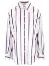 Alexander Mcqueen Alexander Mc Queen Ivory Navy Burgundy Striped Shirt In Multicolor