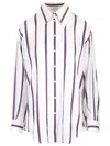 Alexander Mcqueen Alexander Mc Queen Ivory Navy Burgundy Striped Shirt