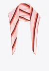 Alexander Mcqueen College Stripe Silk Losange Scarf In Pink