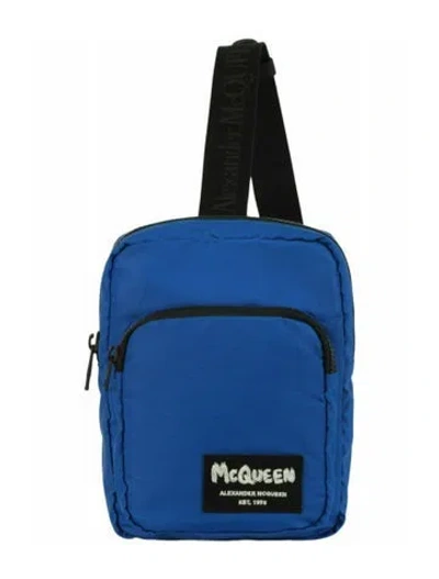 Pre-owned Alexander Mcqueen Colorblock Pattern Backpack W/ Tags In Blue