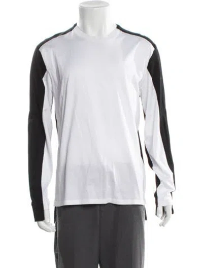Pre-owned Alexander Mcqueen Colorblock Pattern Crew Neck T-shirt In White