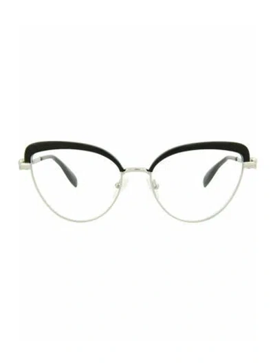 Pre-owned Alexander Mcqueen Colorblock Pattern Eyeglasses W/ Tags In Silver