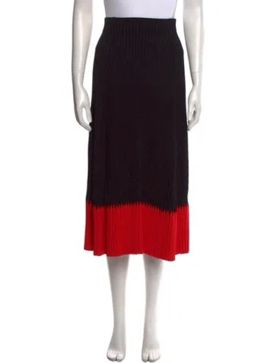 Pre-owned Alexander Mcqueen Colorblock Pattern Midi Length Skirt In Black
