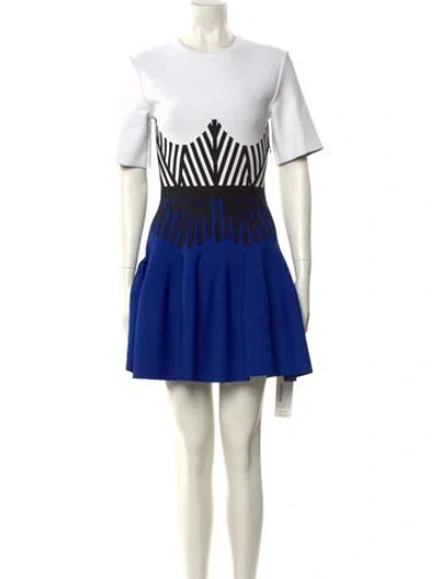 Pre-owned Alexander Mcqueen Colorblock Pattern Mini Dress In Multi