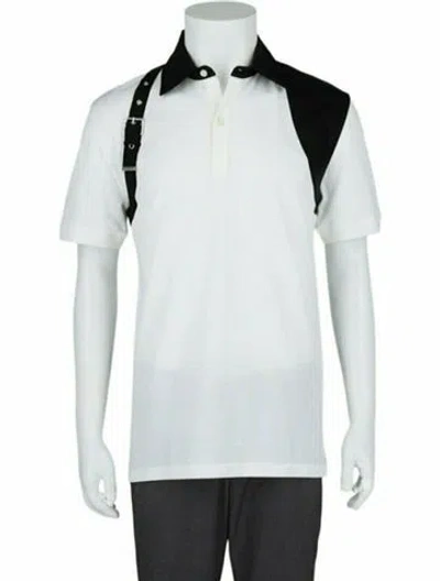Pre-owned Alexander Mcqueen Colorblock Pattern Polo Shirt W/ Tags In White