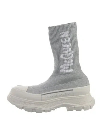 Pre-owned Alexander Mcqueen Colorblock Pattern Sock Boots