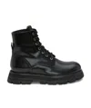 Alexander Mcqueen Wander Glossed-leather Exaggerated-sole Ankle Boots In Black