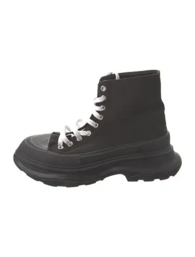 Pre-owned Alexander Mcqueen Combat Boots In Black