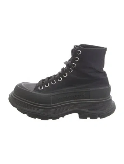 Pre-owned Alexander Mcqueen Combat Boots In Black