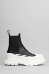 Alexander Mcqueen Chunky Outsole Cap Toe Chelsea Boots In Black