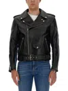 Alexander Mcqueen Men's Combo Biker Jacket In Black