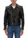 Alexander Mcqueen Men's Combo Biker Jacket In Black