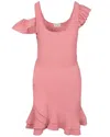 Alexander Mcqueen Ruffled Scuba-jersey Mini Dress In Pink