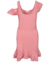 Alexander Mcqueen Ruffled Scuba-jersey Mini Dress In Pink
