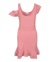 Alexander Mcqueen Ruffled Scuba-jersey Mini Dress In Pink