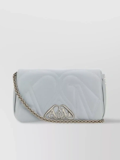 ALEXANDER MCQUEEN COMPACT LEATHER SHOULDER BAG WITH CHAIN HANDLE