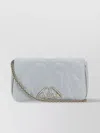 Alexander Mcqueen Compact Leather Shoulder Bag With Chain Handle In Grey