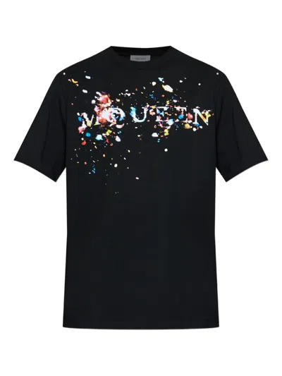 Alexander Mcqueen Confetti-detail T-shirt In Black