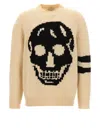 ALEXANDER MCQUEEN CONTRAST INTARSIA SWEATER SWEATER, CARDIGANS WHITE/BLACK