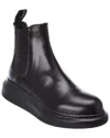 Alexander Mcqueen Contrast Leather Chelsea Boot In Black
