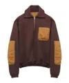 Alexander Mcqueen Mcqueen Mixed Media Half Zip Track Top In Brown