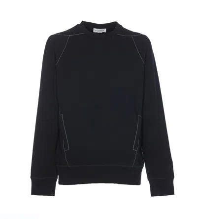 Alexander Mcqueen Contrast Stitched Jersey Sweatshirt In Black